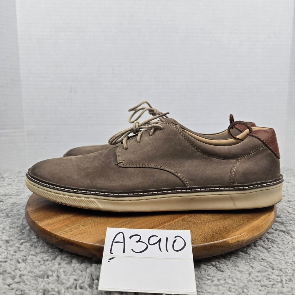 Johnston and Murphy Mens 13M McGuffey Brown Leather Plain Toe Casual Sneaker